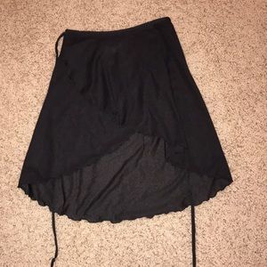 High Low black wrap skirt